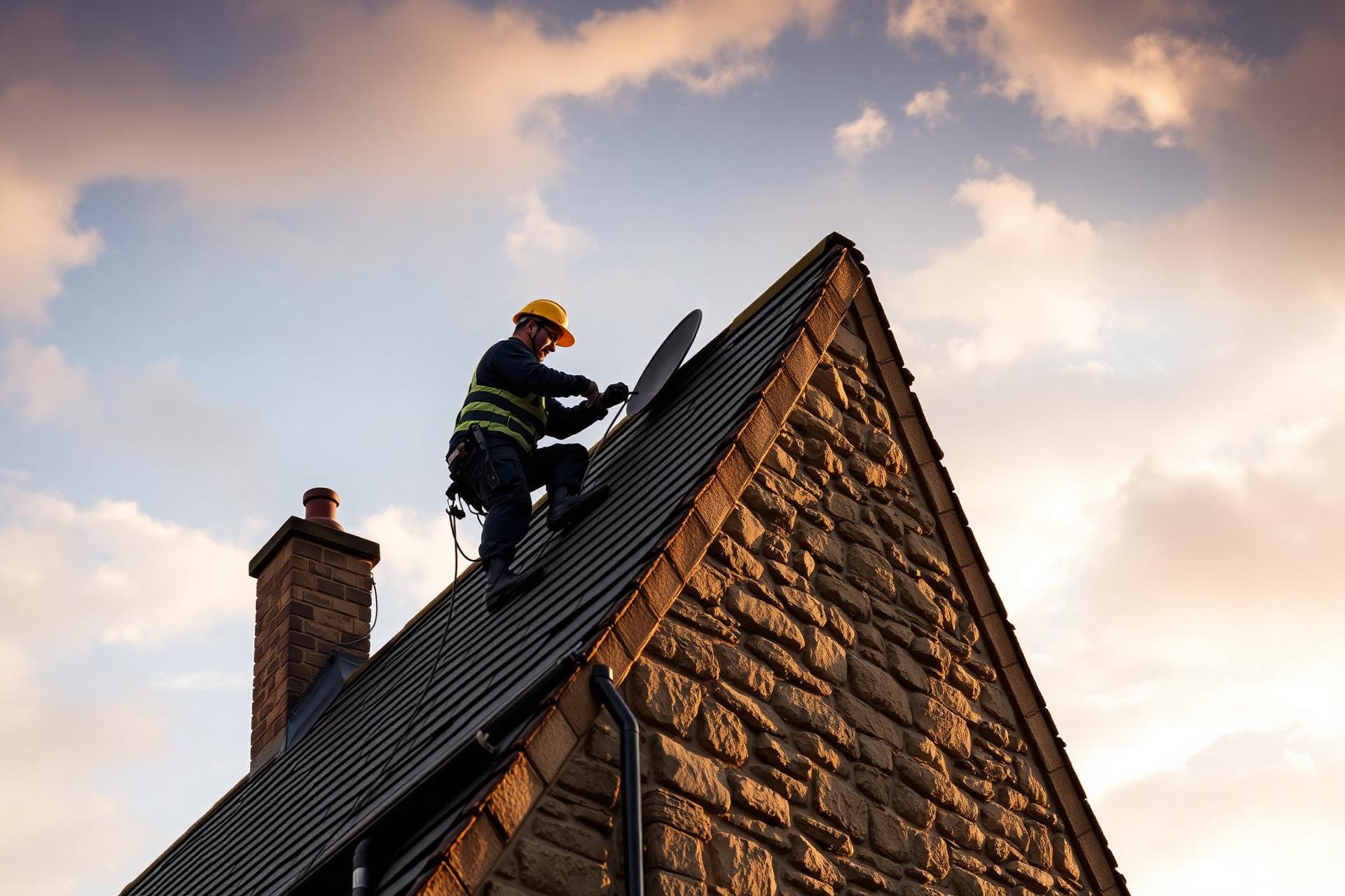 Roofrite specialist working on a traditional Scottish slate roof